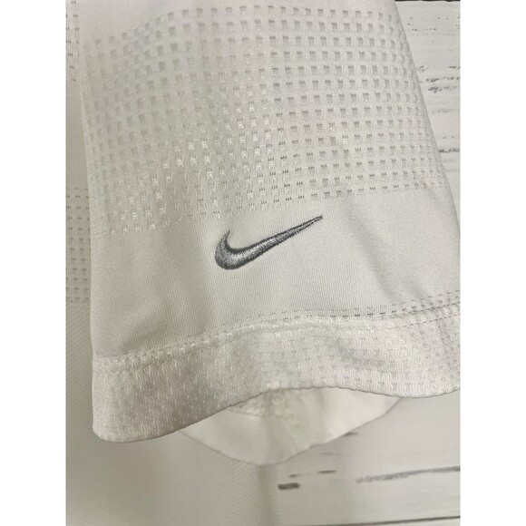 Nike Golf Tour Performance Dri-Fit Polo Shirt White Check Pattern Men’s Large - Picture 4 of 5